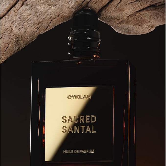 Perfume Oil Roll-on. Travel-Friendly Sacred Santal Fragrance with Bergamot, Amber, and Musk Notes. Long-Lasting Essential Oil Parfum for Women and Men. 0.5 Fl Oz Scented Rollerball Bottle