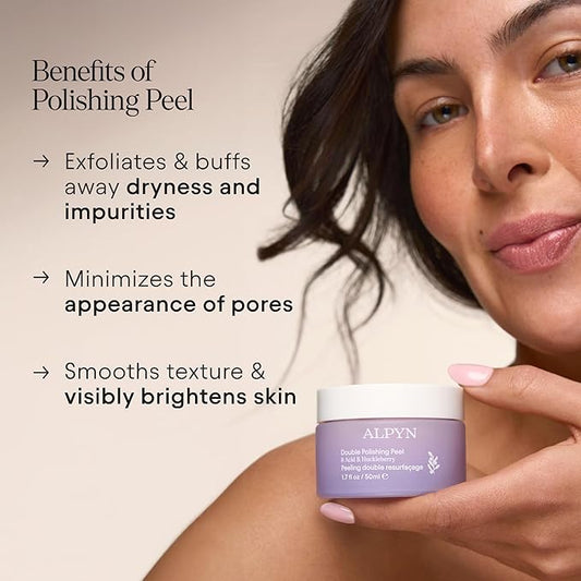 ALPYN Double Polishing Peel & Brightening Face Mask | Visibly Smooth & Brighten Skin While Refining the Look of Pores | 1.7 oz / 50 ml