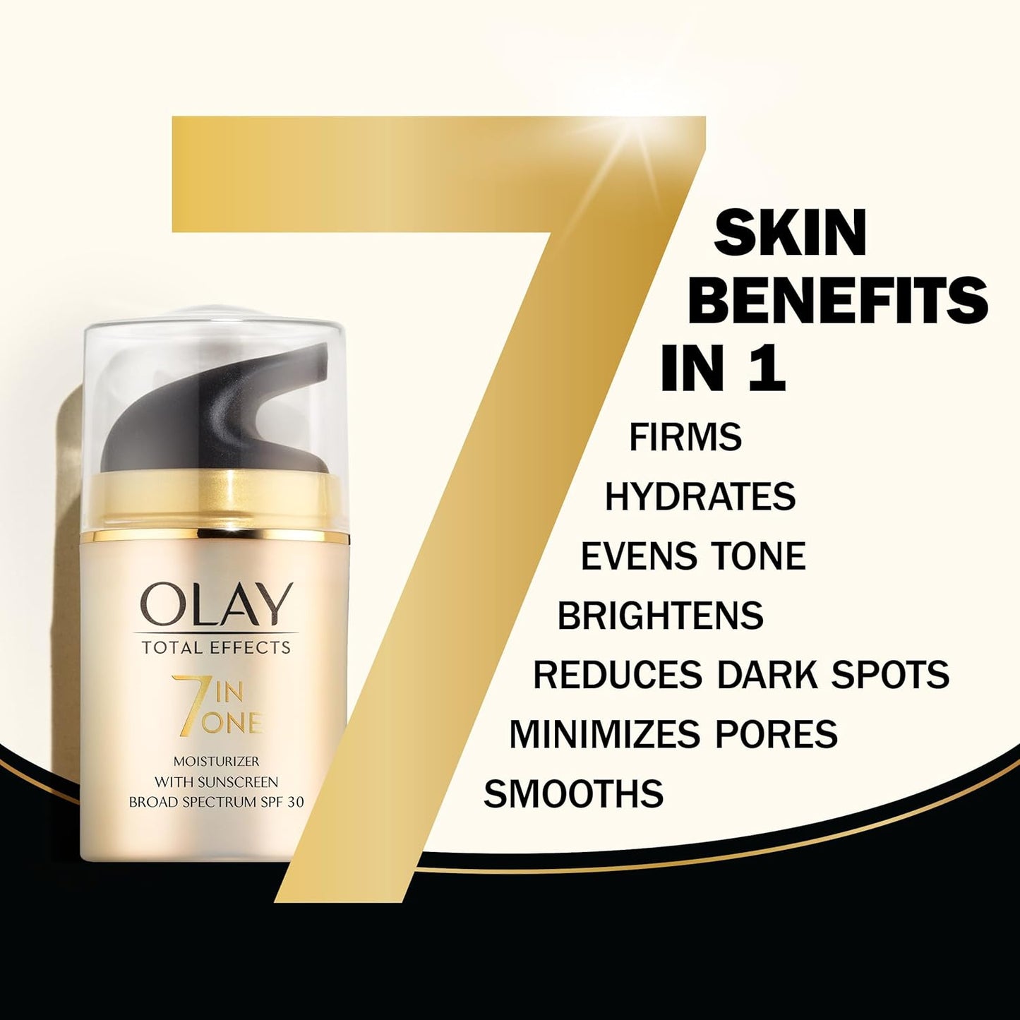 Olay Total Effects Face Moisturizer with SPF 30 – Anti-Aging Daily Facial Lotion for Dry Skin – 7-in-1 Hydrating Formula with Vitamins C & E – Minimizes Pores & Fine Lines – 1.7 oz