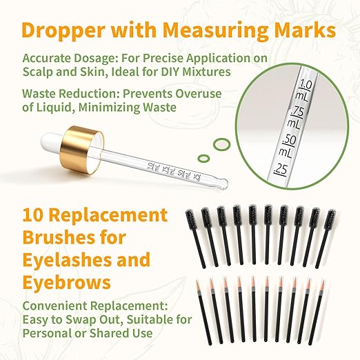 HIQILI Castor Oil Organic Cold Pressed Unrefined Glass Bottle, USDA Certified Organic, Hexane Free - Premium Grade Oil for Face, Hair Growth, Eyelash -3.38 Fl Oz