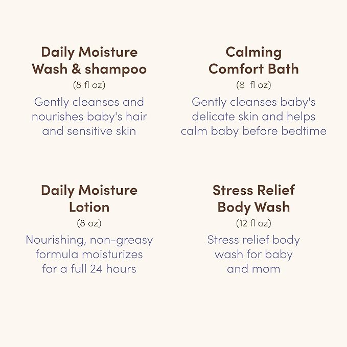 Aveeno Baby Bathtime Solutions Mommy & Me Gift Set, Baby Wash & Shampoo, Calming Bath, Daily Moisturizing Lotion and Stress Relief Body Wash for Mom, Colloidal Oat, Baby Bath Essentials, 4 items
