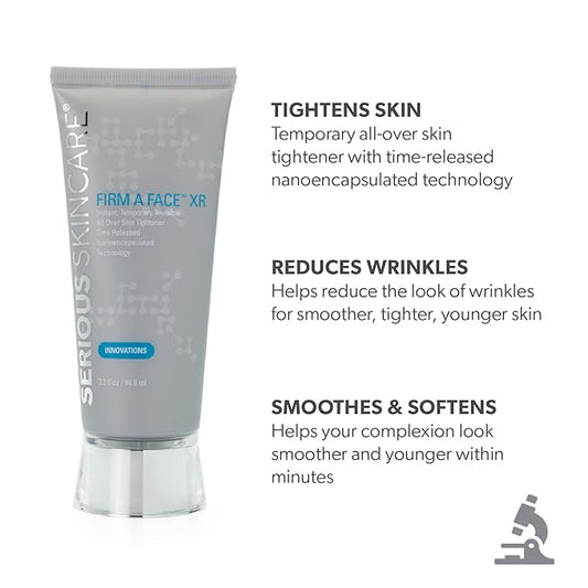 Serious Skincare - Instant FIRM A FACE XR - Temporary Face Tightener - Invisibly Firm, Lift, and Smooth the Look of Fine Lines, Deep Wrinkles and Pores - Anti-Aging Retinol - 3.2 Fl Oz (2Pack)