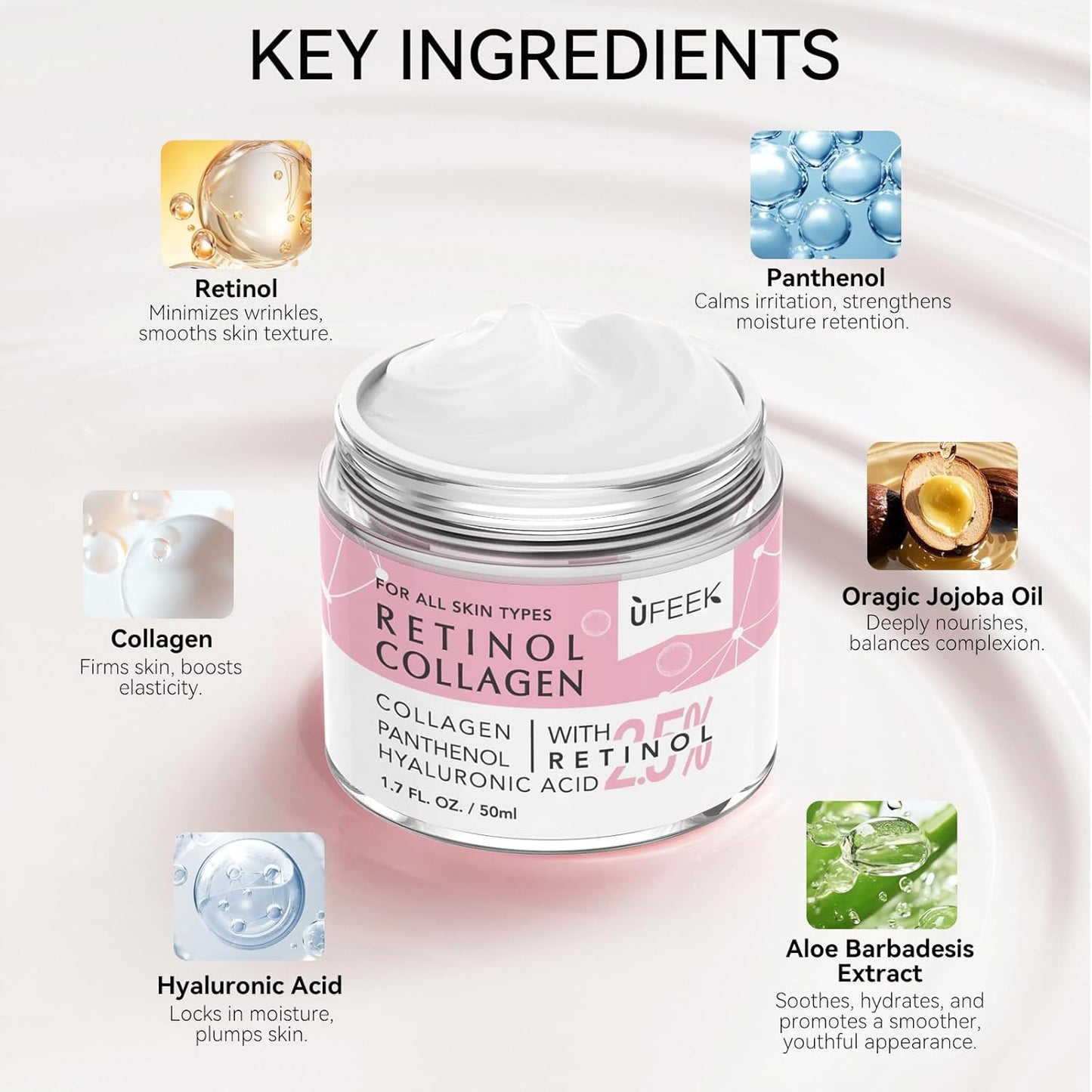 Retinol Face Moisturizer – Collagen & Hyaluronic Acid, 1.7 oz ✨💧