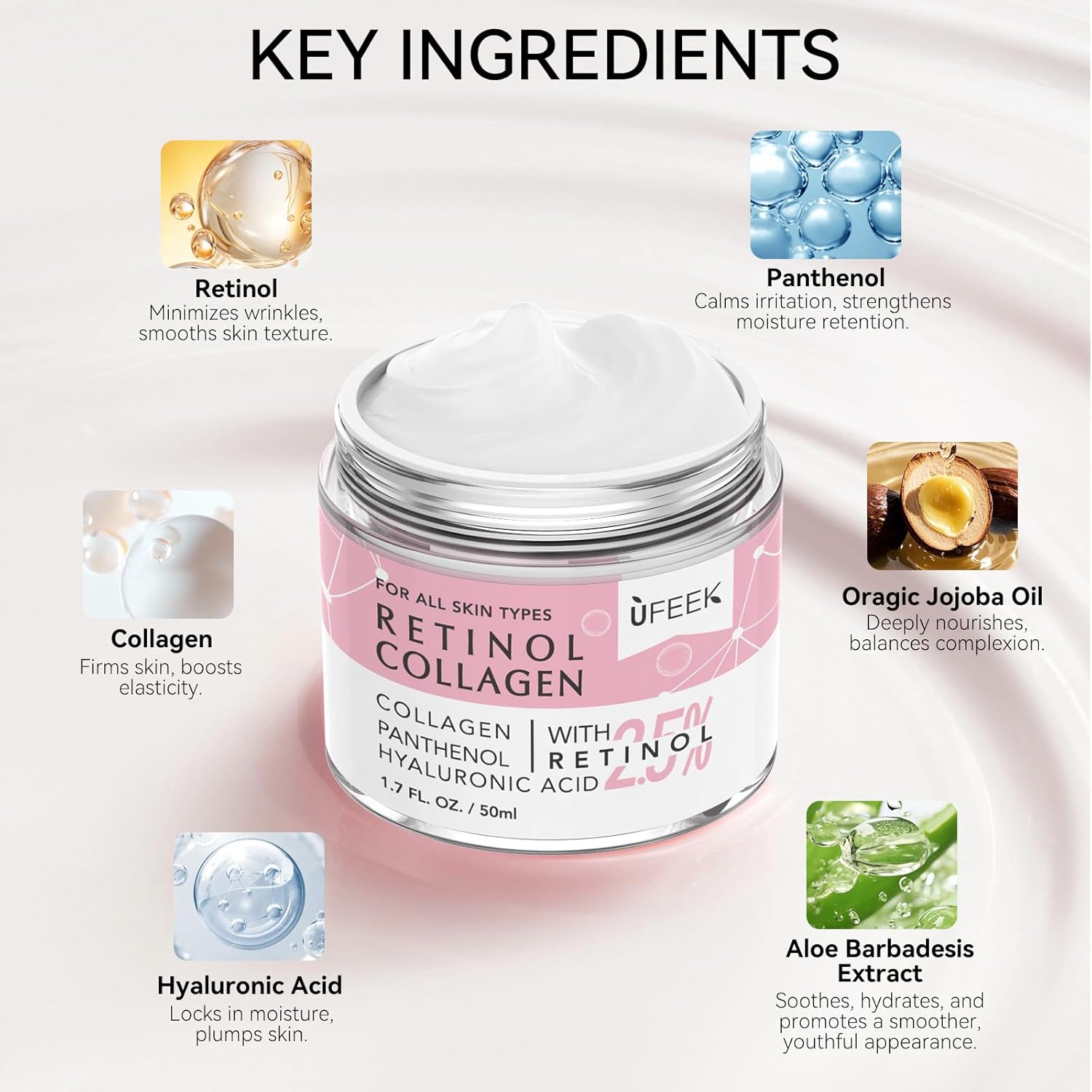 Retinol Face Moisturizer – Collagen & Hyaluronic Acid, 1.7 oz ✨💧