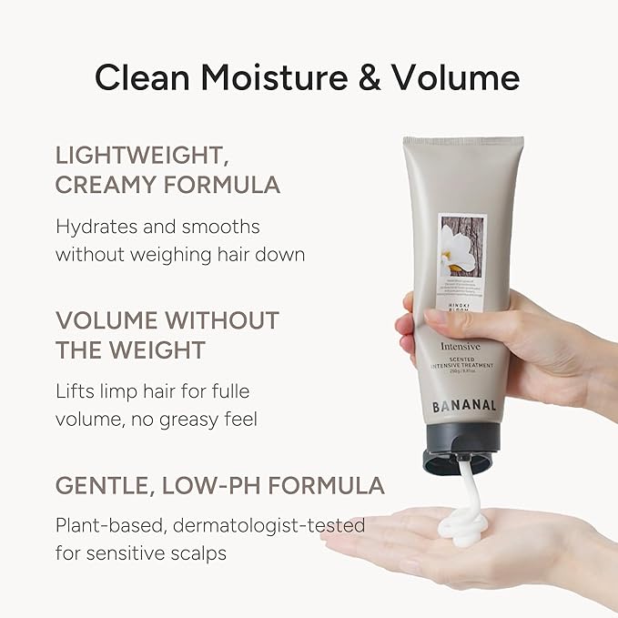 Hair Treatment Mask – Strengthening Protein & Peptide Repair & Conditioner for Damaged Hair – Argan Oil, Niacinamide & Centella – Paraben Free – Hinoki Bloom, 250g / 8.81 fl oz