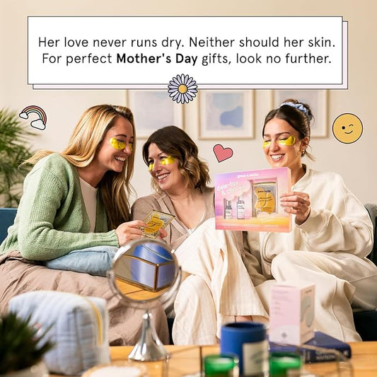 grace & stella Award-Winning Skin Care Set - Birthday Gifts for Women - Travel Essentials with Gold Eye Masks, Hyaluronic Acid Serum & Rose Spray - Bachelorette Party Favors, Teen Girl Gifts - Vegan