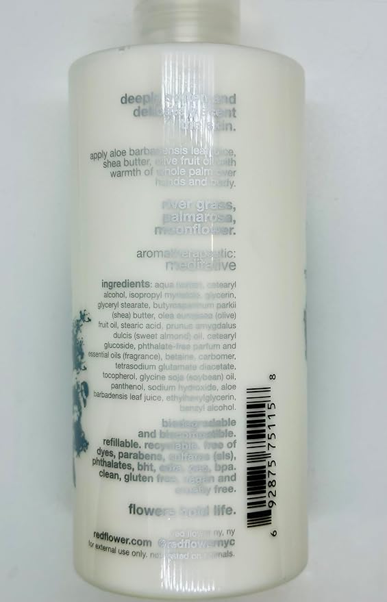 Red Flower Moonflower Softening Lotion – Deep Hydration & Skin Repair Body & Hand Lotion with Shea Butter & Olive Fruit Oil, Vegan, Sulfate-Free, 10 oz