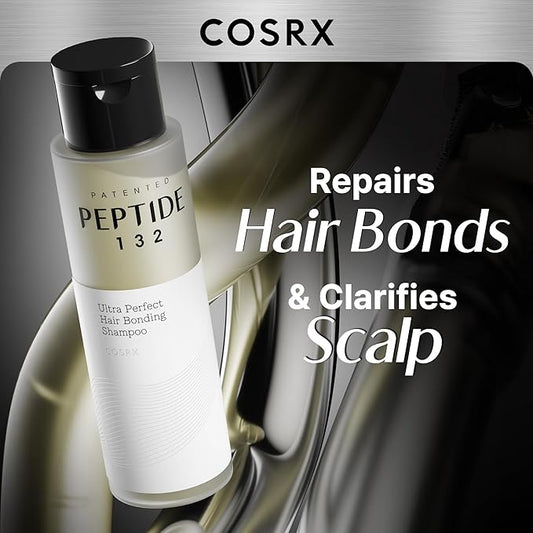 COSRX PEPTIDE 132 Hair Bonding Shampoo - Daily Scalp Treatment for Dandruff, Dry, Itchy or Flaky Scalp - Repairs & Strengthens Damaged Hair with Caffeine & Zinc PCA, For All Hair Types – 6.76 fl oz