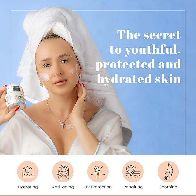 Daily Face Moisturizer with SPF 50 - Retinol, Hyaluronic Acid & Collagen with Age-Defying, Lift & Firm Cream and Sun Protection - Day & Night Repair Moisturizing Anti-Aging Sunscreen Lotion | 1.7oz