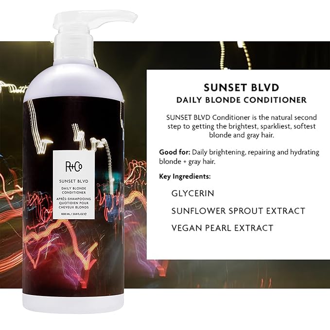 R+Co Sunset Blvd Daily Blonde Shampoo + Conditioner Duo 33.8 Fl Oz (Set of 2)