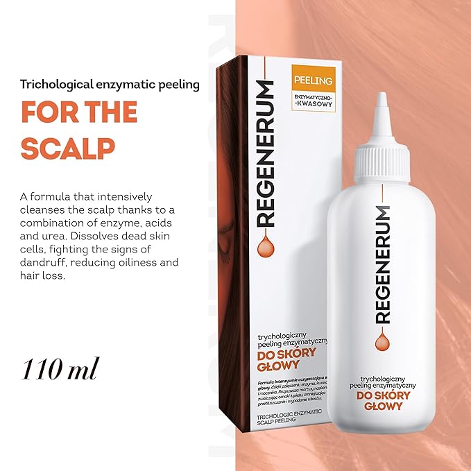 Regenerum - Trichology Line Enzymatic Scalp Peeling - Intensive Cleansing Formula with Bromelain, Acids, and Urea, Prevents hair Loss - 110ml