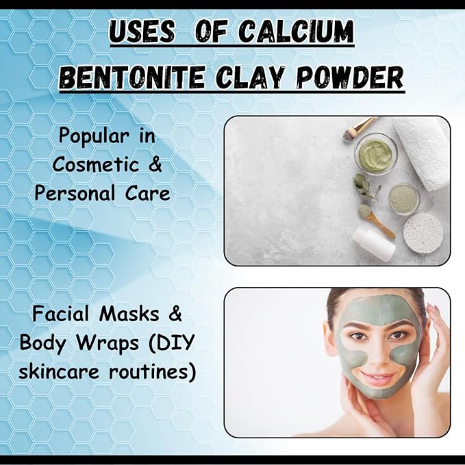 Calcium Bentonite Clay Powder 5lb by Essencea Pure Bulk Ingredients | Deep Pore Detox Face & Hair Mask | 100% Natural & Unrefined Indian Healing Clay | DIY Deodorants (80 Ounces) [Packaging May Vary]