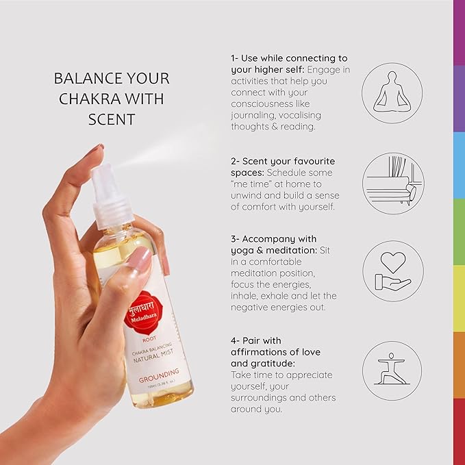 Aromafume 7 Chakra Natural Mist Gift Set 7x 50ml/1.7 fl oz | Aromatherapy Sprays for Meditation, Chakra Balance | Yoga & Reiki Gifts | Essential Oil Spray Set for Solar Plexus, Root Chakra & more