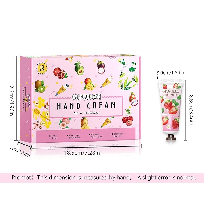 10 Pack Hand Cream Gift Set, Natural Plant Scents, moisturizing Hand Lotion Travel Size, Gifts for Women, Birthday, Mother's Day, Valentine's Day, Christmas, Thank You Gifts