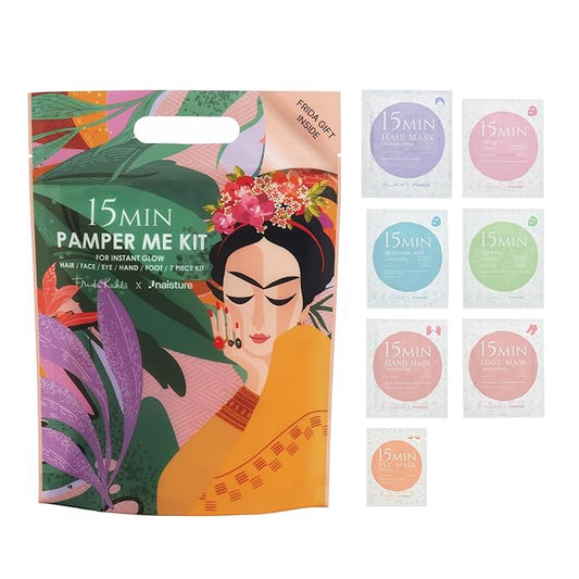 Frida Kahlo 15 Min Pamper Me Kit by Naisture – Korean Spa and Skincare Kit for Women with Hair, Hand, Foot, Eye, and Face Masks