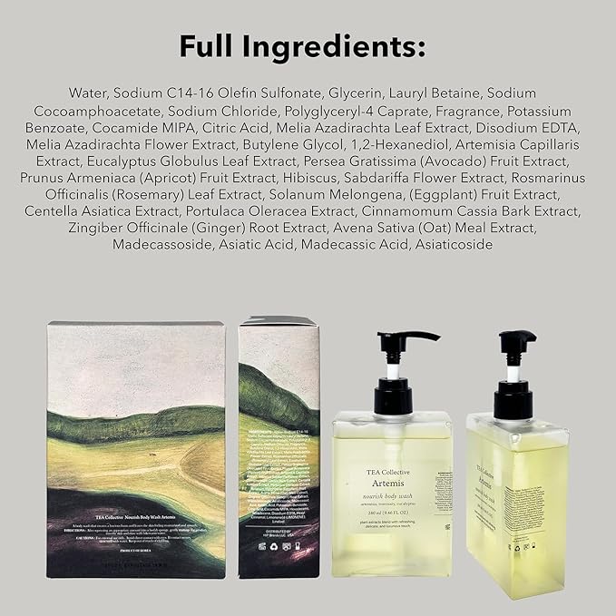 Artemis Nourish Body Wash l Artemisia, Rosemary, Eucalyptus l 9.46 Fl Oz l Product of Korea