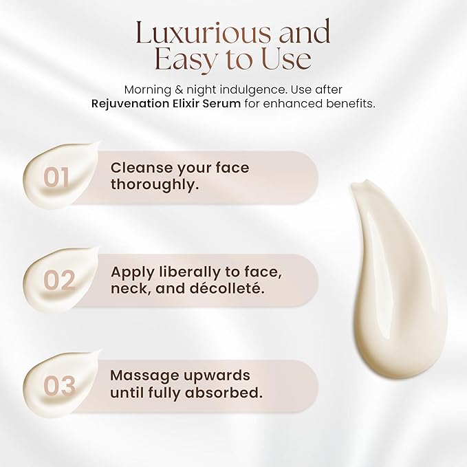 Rejuvenation Elixir - Luxurious Collagen Peptide Cream - Firming Face Cream with Bio-Sourced Peptides & Vitamins - Hydrating, Firming Rejuvenation Elixir Crème - 1.7 fl oz/50ml