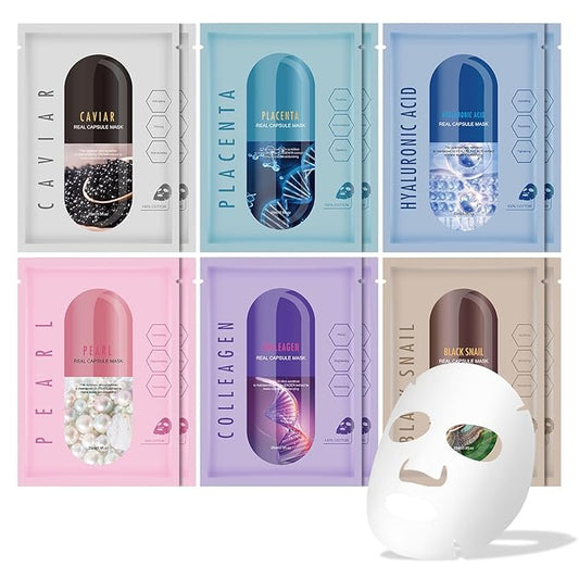 Face Masks Skincare Set for Girl,Moisturizing Collagen Facial Masks for Women Home Spa,Hyaluronic Acid Face Mask for All Skin Types,Day Night Facial Mask Hydrating,Deep Cleaning,Oil Contral(12Pack)