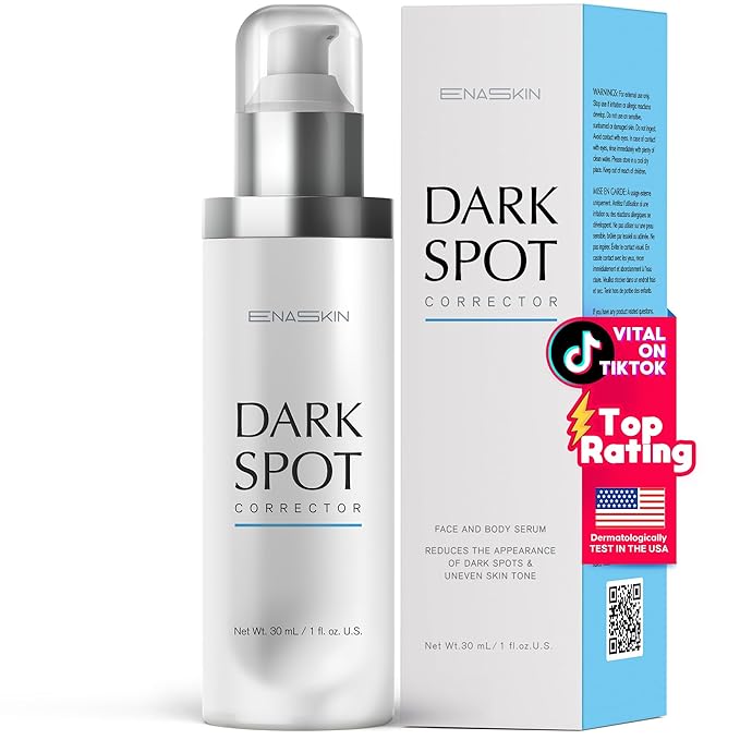 EnaSkin Dark Spot Remover Face & Body Serum: Age Spot Sun Spot Freckles Melasma Brown Spot - Advanced Formula with Niacinamide for Women and Men (1.0 Fl Oz)
