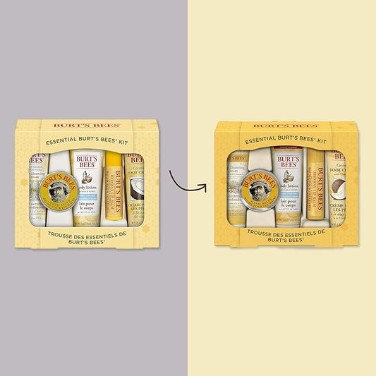 Burt's Bees Gifts Ideas - Essential Everyday Beauty Set, 5 Travel Size Products - Deep Cleansing Cream, Hand Salve, Body Lotion, Foot Cream and Lip Balm
