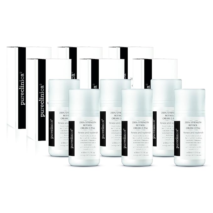 250% Strength Retinol Cream – 50ml/ 1.7 fl. oz. Potent Anti-Aging, with 2.5x Active Ingredients Compared to Competitors (6 Bottles)