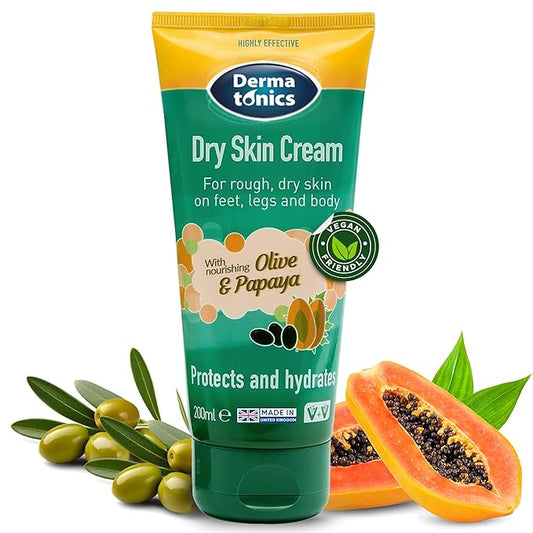 Dermatonics Dry Skin Cream for Cracked Heels, Hands & Feet | 10% Urea Intensive Care Solution, Softening Calloused, Rough & Damaged Skin - Absorbs Quickly | Hydrating Moisturizer - Daily Use | 200 ml