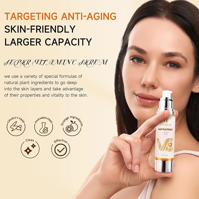 HANYWIL Super Vitamin C Serum for Women over 70, Vitamin C Serum for Face, Dark Spot Remover for Face, Hyaluronic Acid Skin Care, Targets Age Spots, Hydrates and Wrinkle Reduction 1.7fl oz
