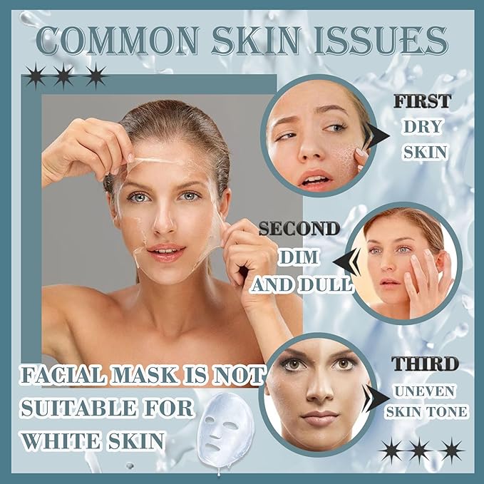 20 Pack Sheets Face Mask Skincare Set,Deep Hydrating Facial Mask for Men & Women,Gentle Long Lasting Moisturizing Face Masks Skin Care for All Skin Types