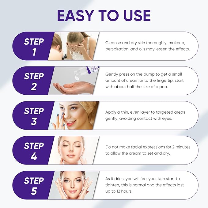 Instant Face Lift Cream, Effective 2-Minute Temporary Skin Tightening Cream, Visibly Firming Loose Sagging Skin, Repair and Smooth Wrinkles for Face and Neck