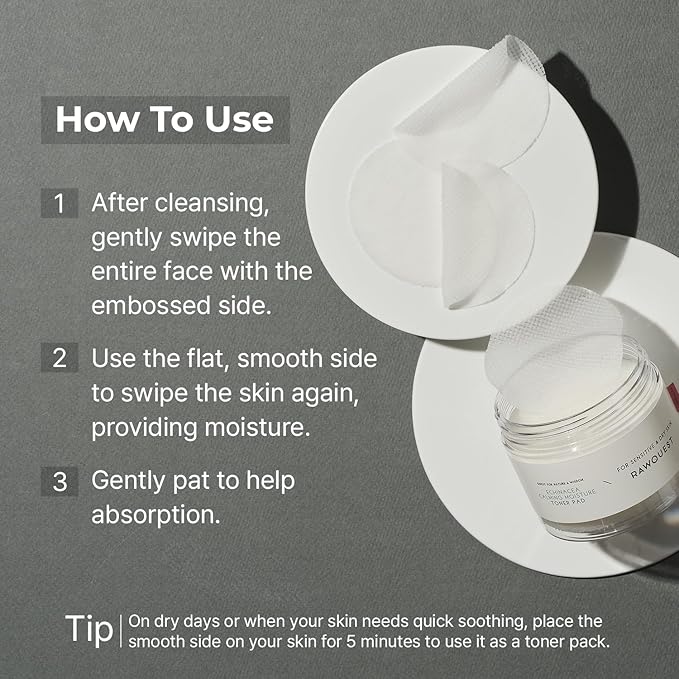 Echinacea Toner Pad 190ml (60ea), Instant Calming Irritation, Moisturizing, Redness Relief, Soothing, Hydrating, Soothing & Moisturizing, Hyaluronic Acid, Echinacea Extract for Sensitive Skin