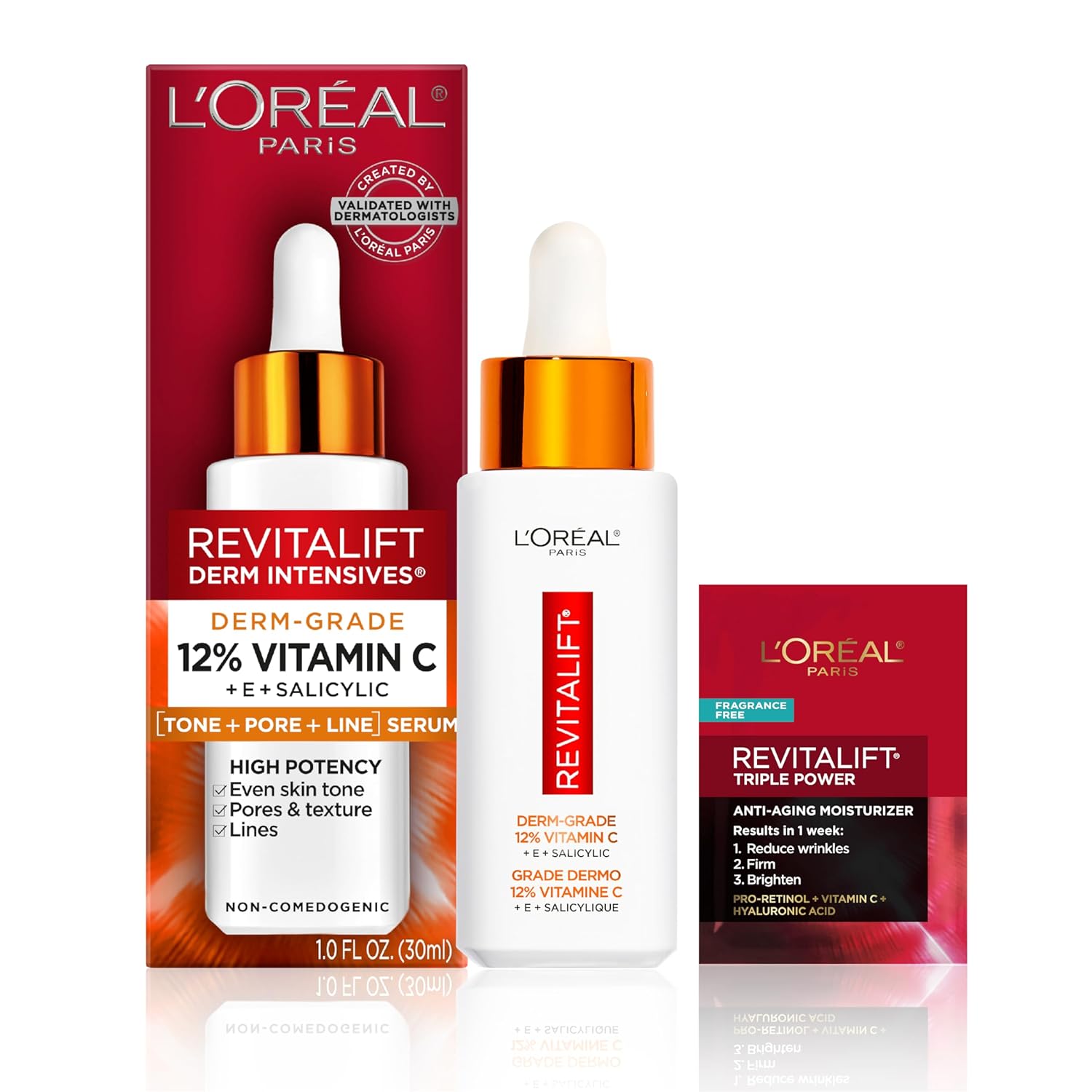 Revitalift 12% Pure Vitamin C Serum – Brightening Serum + Moisturizer Sample ✨🍊