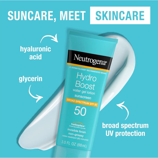 Hydro Boost Water Gel Sunscreen SPF 50 – Oil-Free, 3 oz ☀️💧