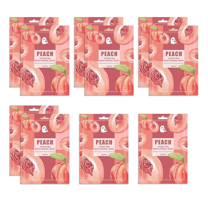 10PCS Hydrating Face Masks,Moisturizing Facial Masks for Women and Men,Fruit Overnight Facial Sheet Mask,Lightweight and Non-greasy Face Sheet Mask for All Skin Type 10