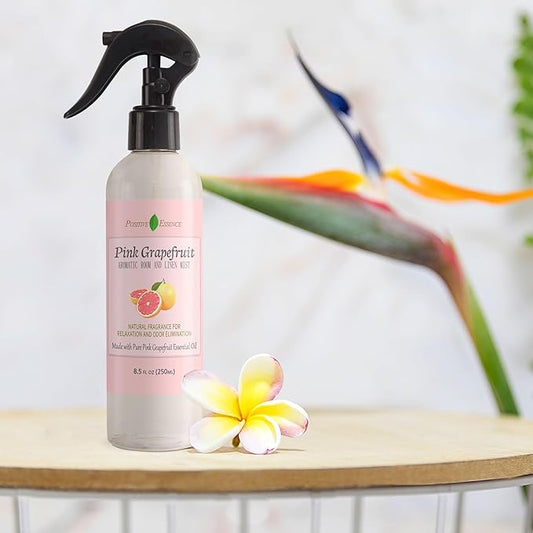 Pink Grapefruit Linen & Room Spray - Natural Odor Eliminator Made with Pure Pink Grapefruit Essential Oil, Pillow Spray, Bathroom Air Freshener (8.5 fl oz)