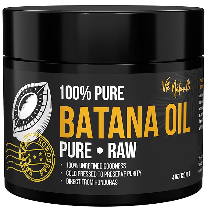 Vie Naturelle Batana Oil for Hair Growth from Honduras – Raw Unrefined – Natural Moisturizer for Skin & Hair – Traditionally Cold-Pressed from Honduran Palm Nut - 04 oz