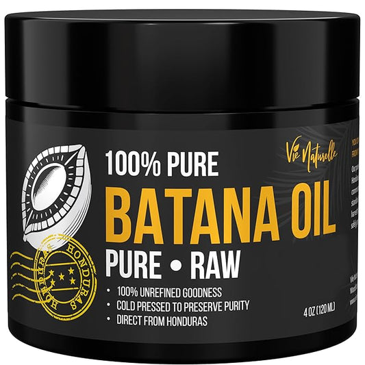 Vie Naturelle Batana Oil for Hair Growth from Honduras – Raw Unrefined – Natural Moisturizer for Skin & Hair – Traditionally Cold-Pressed from Honduran Palm Nut - 04 oz