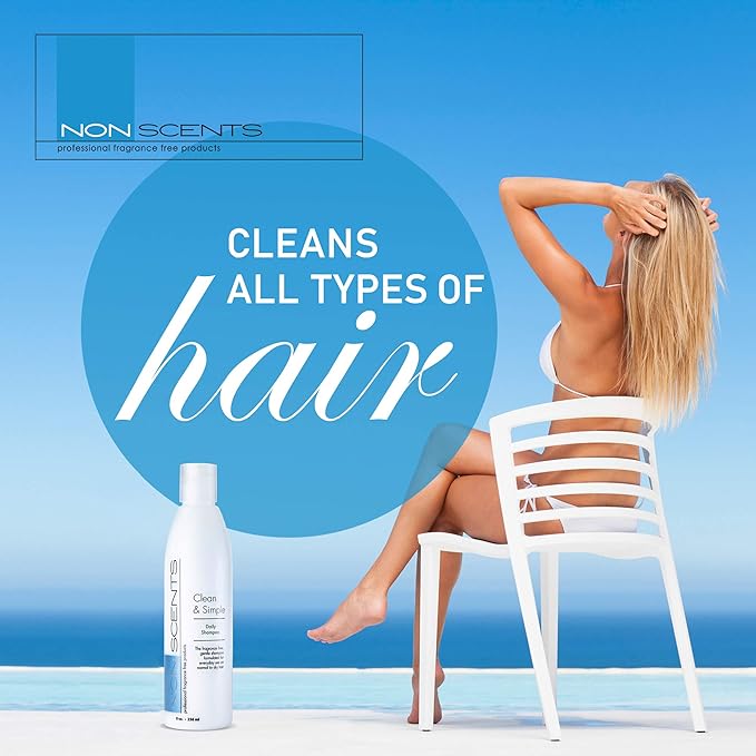 Nonscents Made in USA - Fragrance Free Shampoo - Organic Formula, Hypoallergenic for All Hair Types, Hydrating & Moisturizing Unscented Shampoo for Dry Scalp with Keratin and Silk Amino Acids