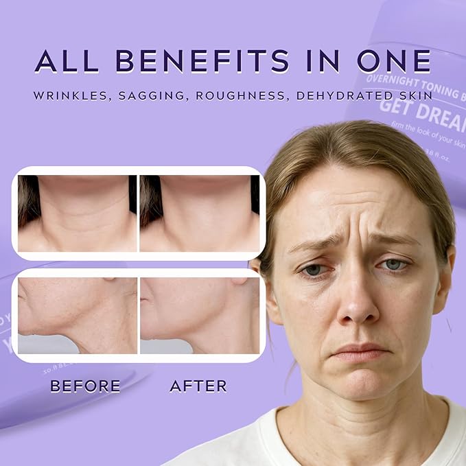 Get Dream Overnight Toning Whip - Body Firming Cream Cellulite Remover While You Sleep, Skin Tightening Cream for Body Anti Wrinkle, Hydration, Elasticity, Target the Appearance of Loose Skin Care