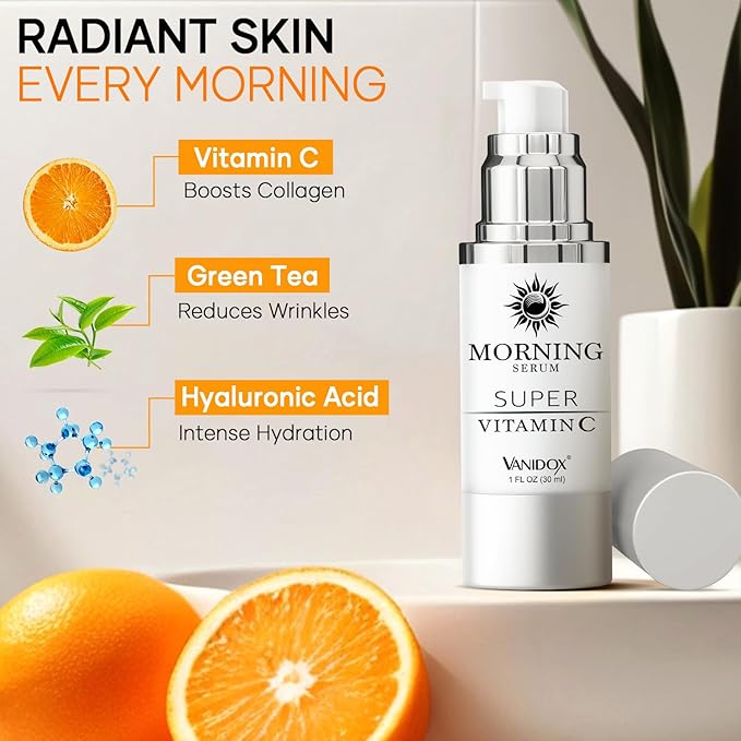 Super Vitamin C Serum for Women Over 70, All-In-One Formula, Made in USA, Hydrates, Firms, Lifts, and Targets Wrinkles, Age Spots, and Fine Lines, Vitamin C Serum (1fl oz)