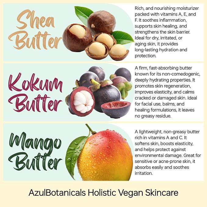 Vegan Methylene Blue Infused Shea Butter Balm for All skin types, Anti-Aging, Face and Fullbody Moisturizer, Stretchmarks, Rosacea, Psoriasis, Eczema, Acne, Organic Vegan Ingredients 1.7 oz