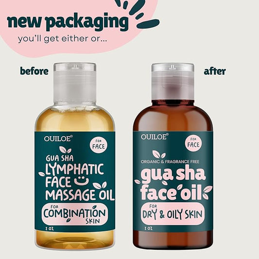 Guasha Oil for Oily Skin - Face Oil for Gua Sha Lymphatic Massage - Safe for Acne Prone Skin - Natural, Non Comedogenic, Fragrance Free and Lightweight - Use with Gua Sha Facial Tools, 2oz