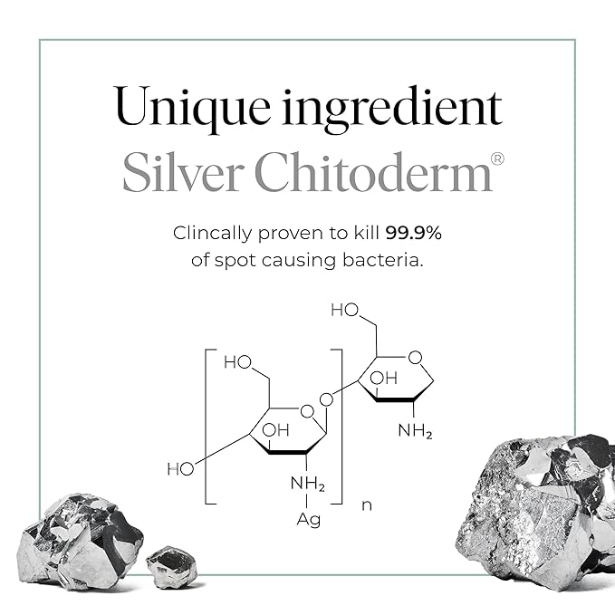 | Hydrating Face Serum with Silver Chitoderm for ALL Skin Types | Clears Acne, Prevents & Heals Breakouts & Blemishes, Repairs Scars | Moisturises and Nourishes For Smooth Skin | 30ml