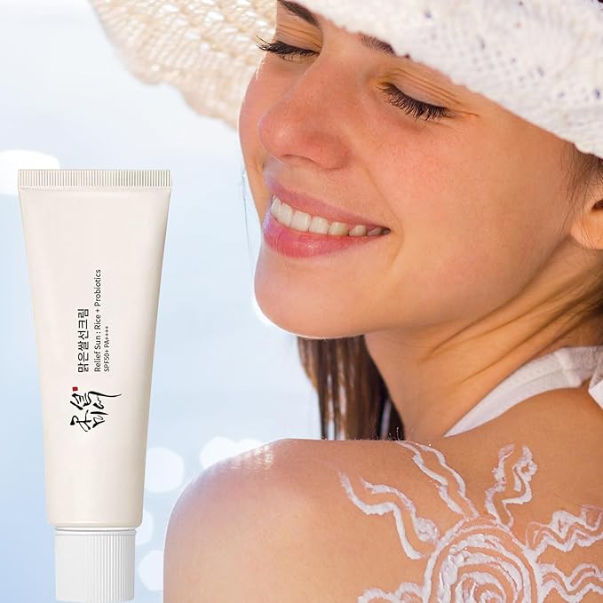 Relief Sun Organic sunscreen SPF50,+++++PA++ Rice and Probiotics | Korean Skin Care Solution for All Skin Types | Nourishing Skin Protection and UV Defense 50ml (1PCS)