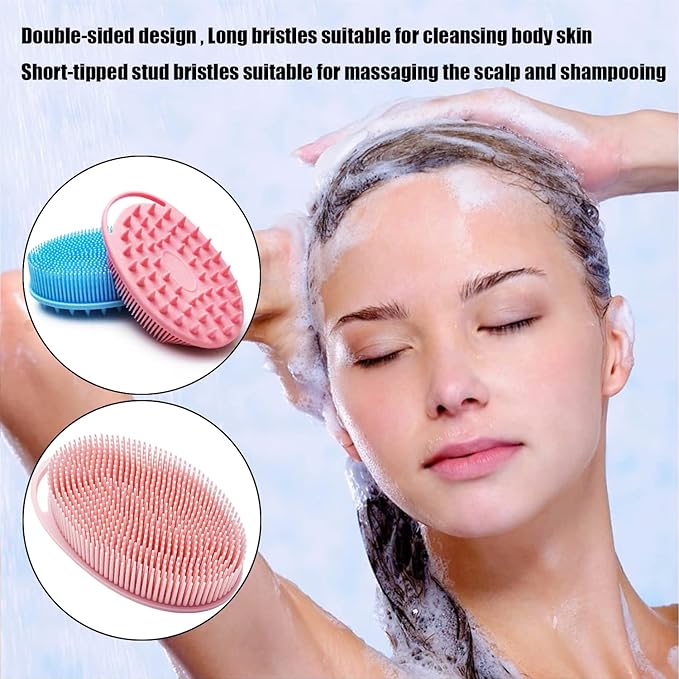 Soft Exfoliating Body Bath Shower Scrubber - Silicone Body Brush, 3 Pack for Kids and Adults with All Kinds of Skin