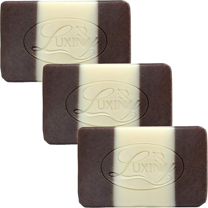 Luxiny Oatmeal Cinnamon Handmade Bar Soap for Bath and Body, Palm Oil Free Moisturizing Vegan Natural Castile Soap made with Oatmeal, Cocoa & Shea Butter & Aloe for Eczema, Dry, Sensitive Skin(3 Pack)