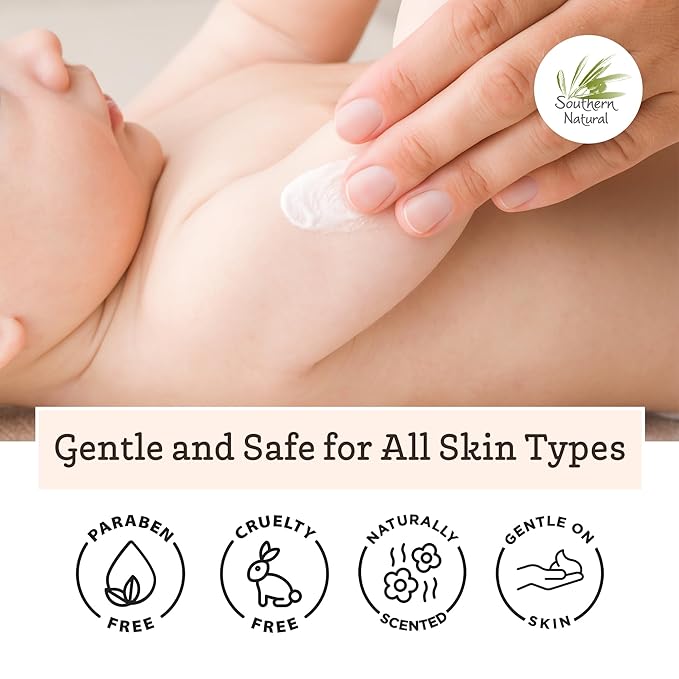 Southern Natural Goat Milk Lotion – Nourishing Face, Body & Hand Moisturizer for Dry & Sensitive Skin - Hydrating Cream, Gentle Skincare for Soft & Smooth Feel - Honey Almond Scent - 12oz