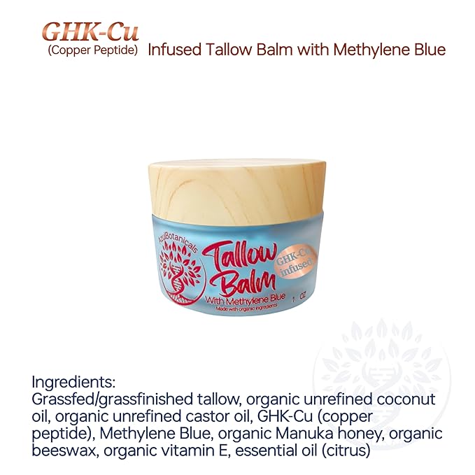 Sample Our Products 1 oz (30g) each sample, Methylene Blue Whipped Tallow, GHK-Cu Copper and Methylene Blue Infused Tallow, Baby Tallow Balm, Simply Whipped Tallow Balm Variety 1 Ounce (Pack of 4)