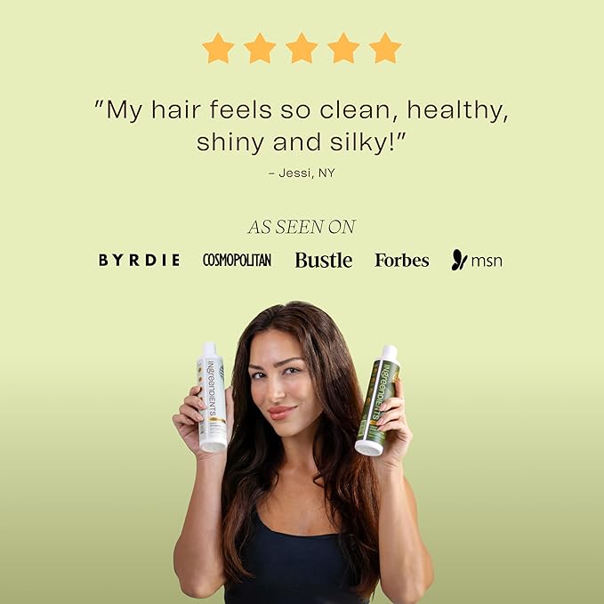 Ingreendients Non Toxic Vegan Shampoo with Organic Ingredients, Apple Cider Vinegar & Tea Tree Oil - Sulfate Free, Color Safe, Paraben Free, Gluten Free, Cruelty Free, pH Balanced