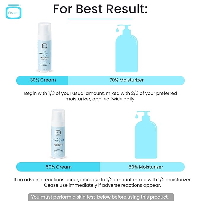 OMIC 10% Tranexamic Acid Cream – 1 fl oz / 30ml – Skin Brightening Cream, Reduce Appearance of Dark Spots, Skin Moisturizer, Even Skin Tone with Coconut Oil & Vitamin E