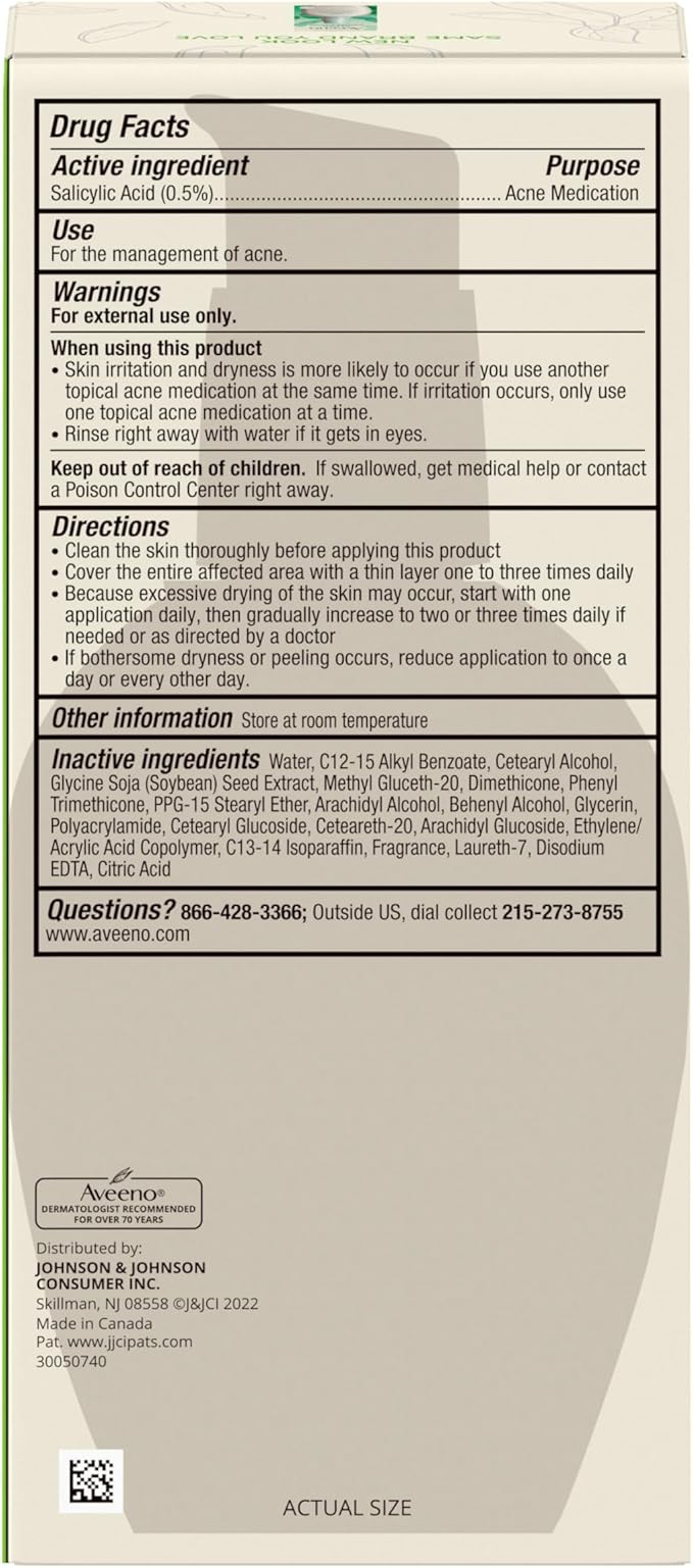 Aveeno Positively Radiant Clear Complexion Face Moisturizer, Acne Facial Moisturizer with Soy and Salicylic Acid for Oily Skin, Hypoallergenic Formula, Paraben-Free, Non-Comedogenic, Pump, 4 FL OZ